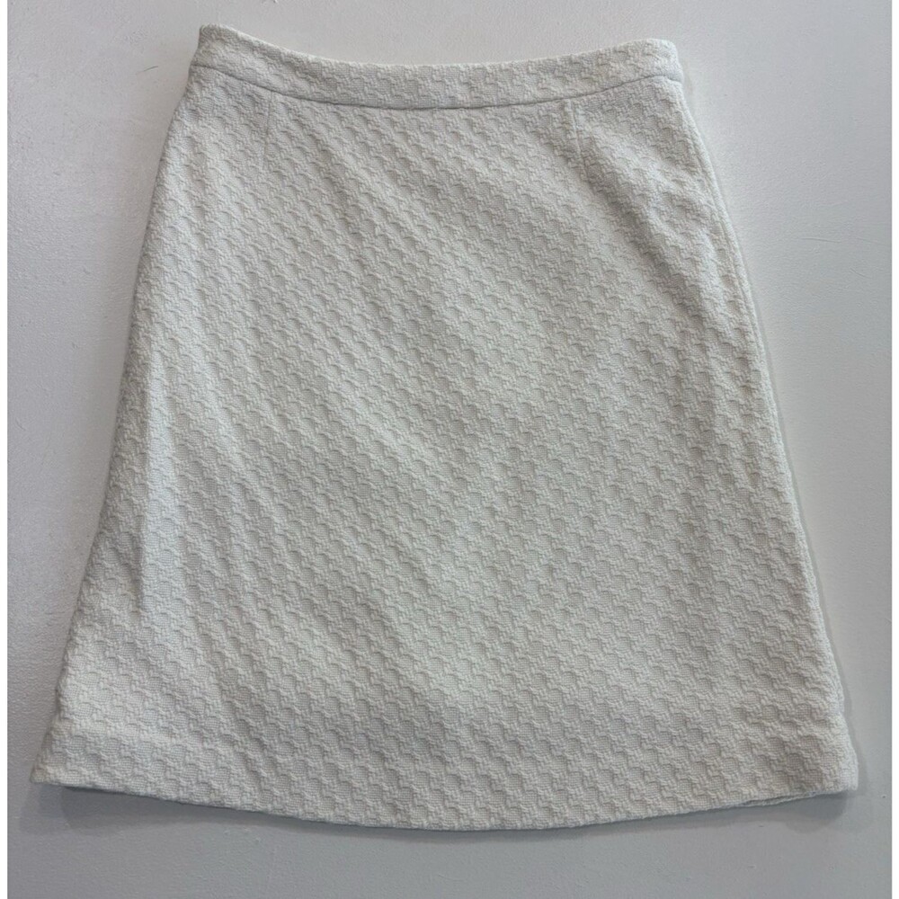 Banana Republic Textured A Line Mini Skirt 6 Off White Geometric Design 2004